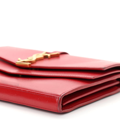 Saint Laurent Smooth Calfskin Monogram Sulpice Chain Wallet Red 9 of 10