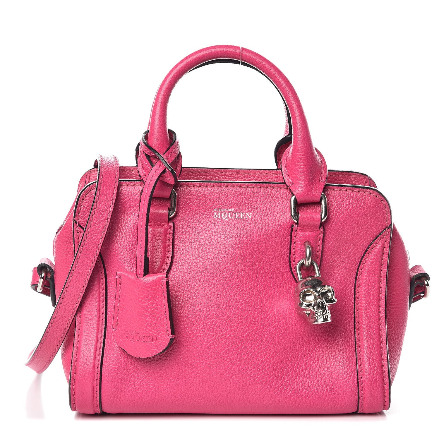 Alexander McQueen Grainy Calfskin Mini Padlock Zip Satchel Pink 1 of 23