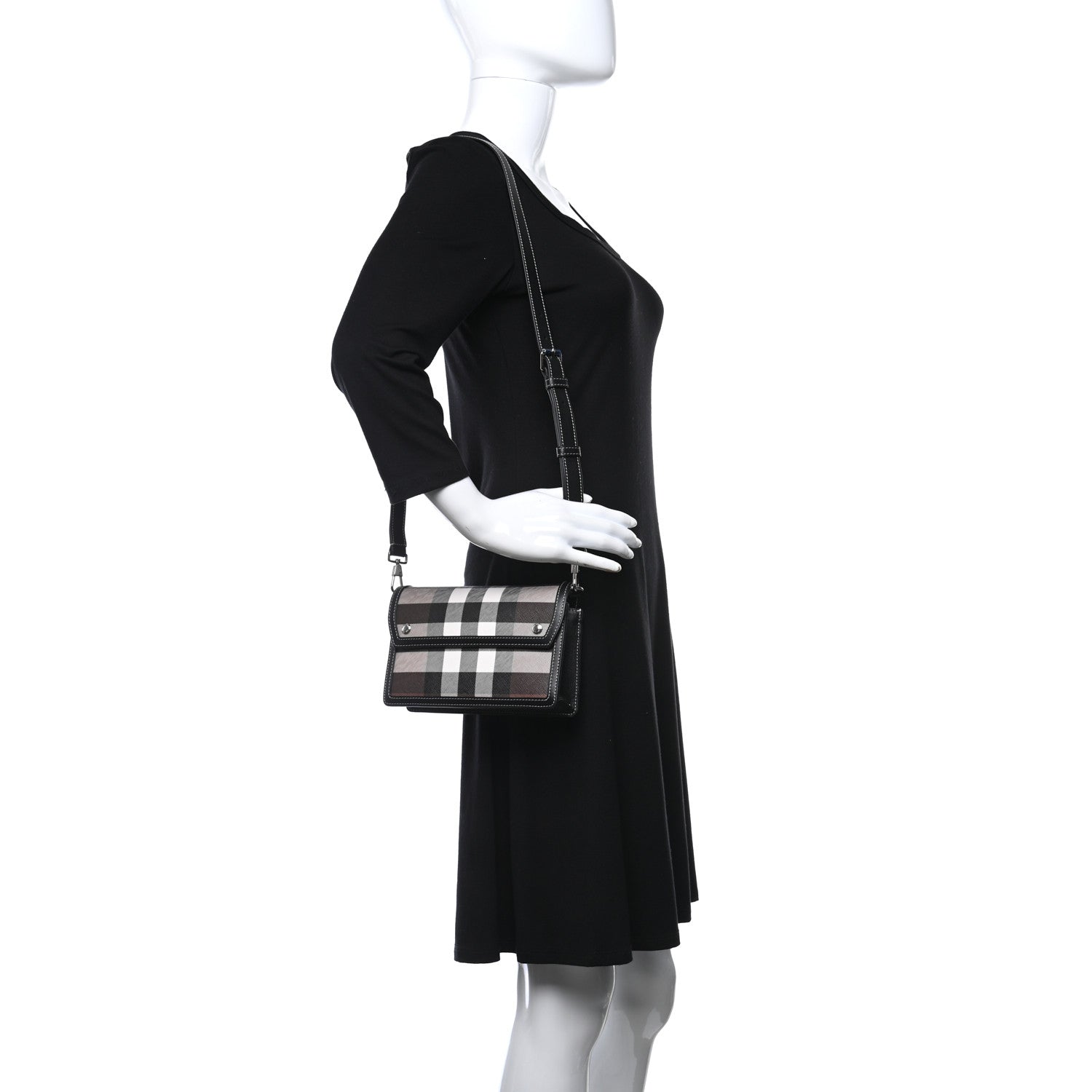 Burberry E-Canvas Giant Check Oscar Crossbody Dark Birch 2 of 9