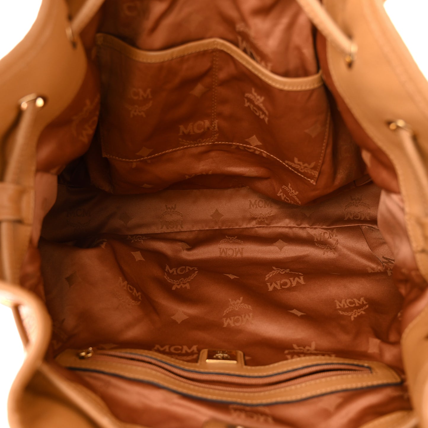 Visetos Medium Drawstring Shopper Cognac