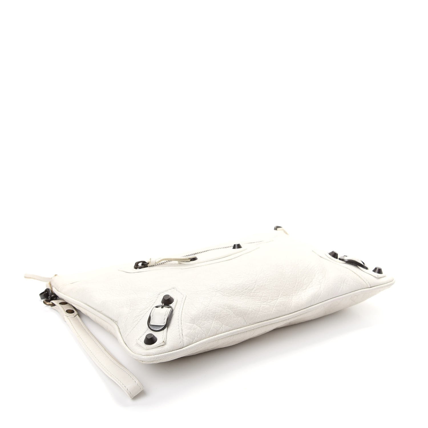 Balenciaga Agneau Classic Hardware Flat Handle Clutch White 4 of 7