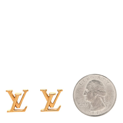 Louis Vuitton Metal LV Iconic Earrings Gold 2 of 4