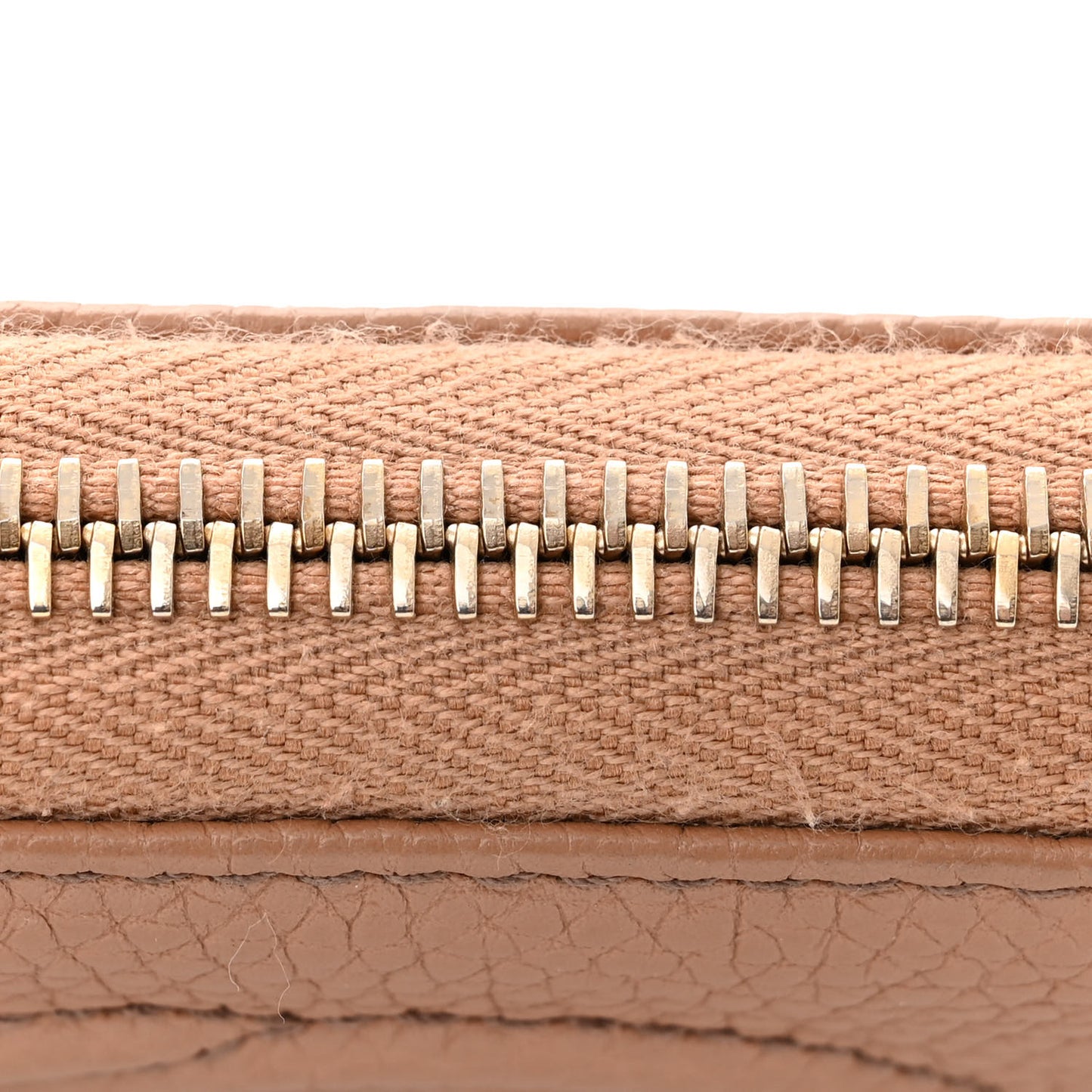 Pebbled Calfskin Soho Zip Around Wallet Camelia