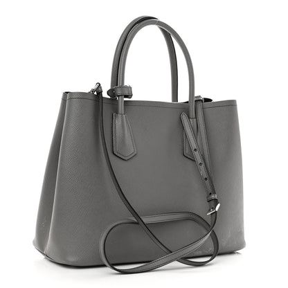 Prada Saffiano Cuir Medium Double Bag Marmo 3 of 13