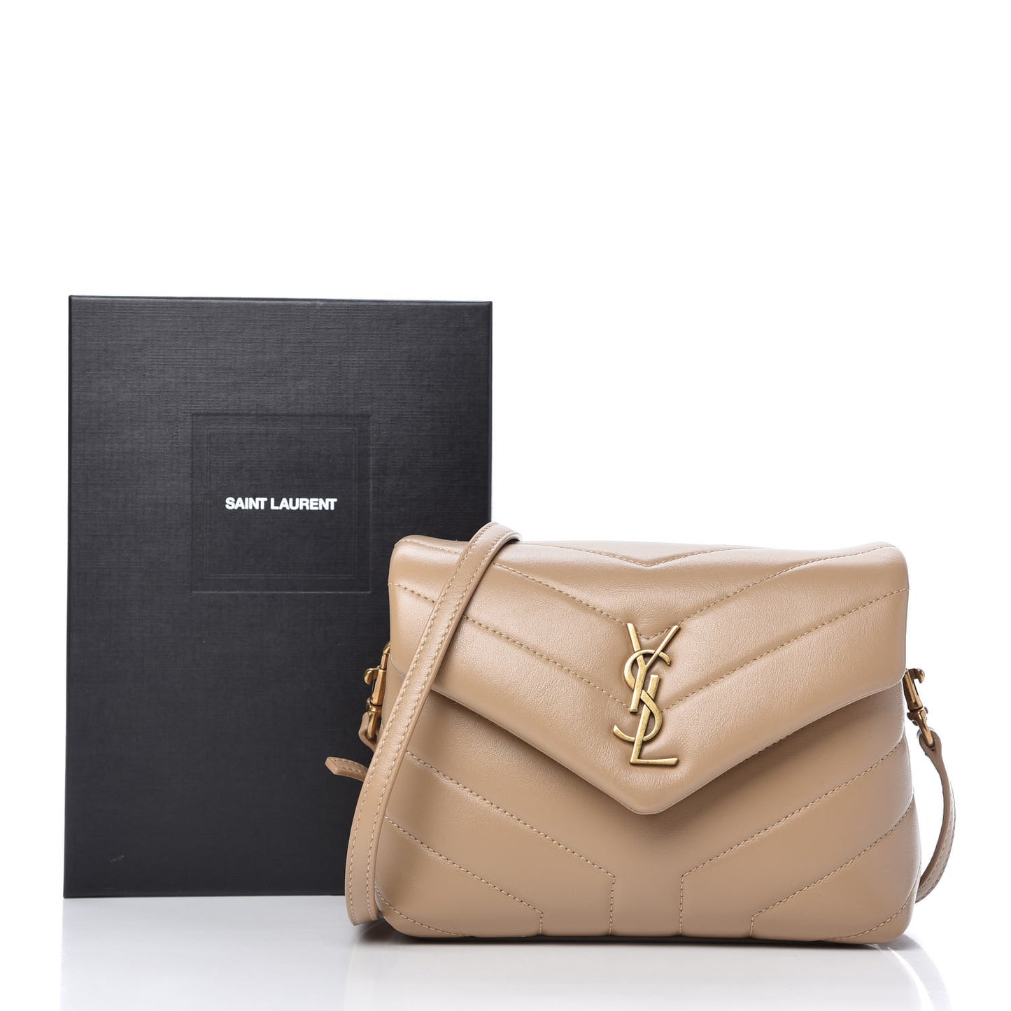 Calfskin Y Quilted Monogram Toy Loulou Crossbody Bag Latte