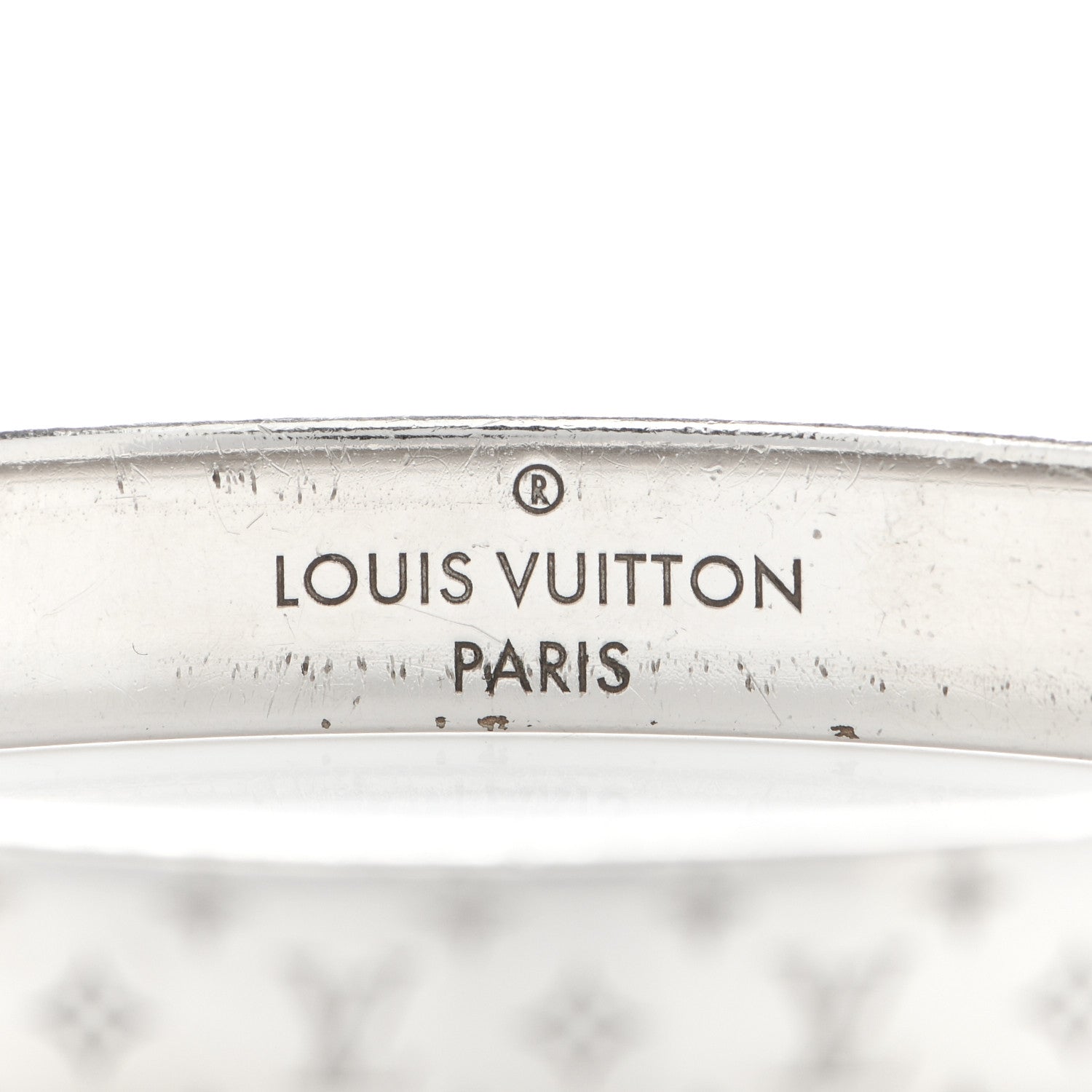 Louis Vuitton Brass Palladium Plated Nanogram Cuff M Silver 4 of 6