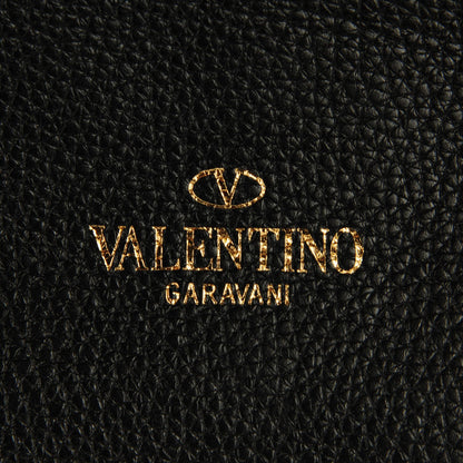 Valentino Garavani Grained Calfskin C-Rockee Fringe Tote Black 6 of 8