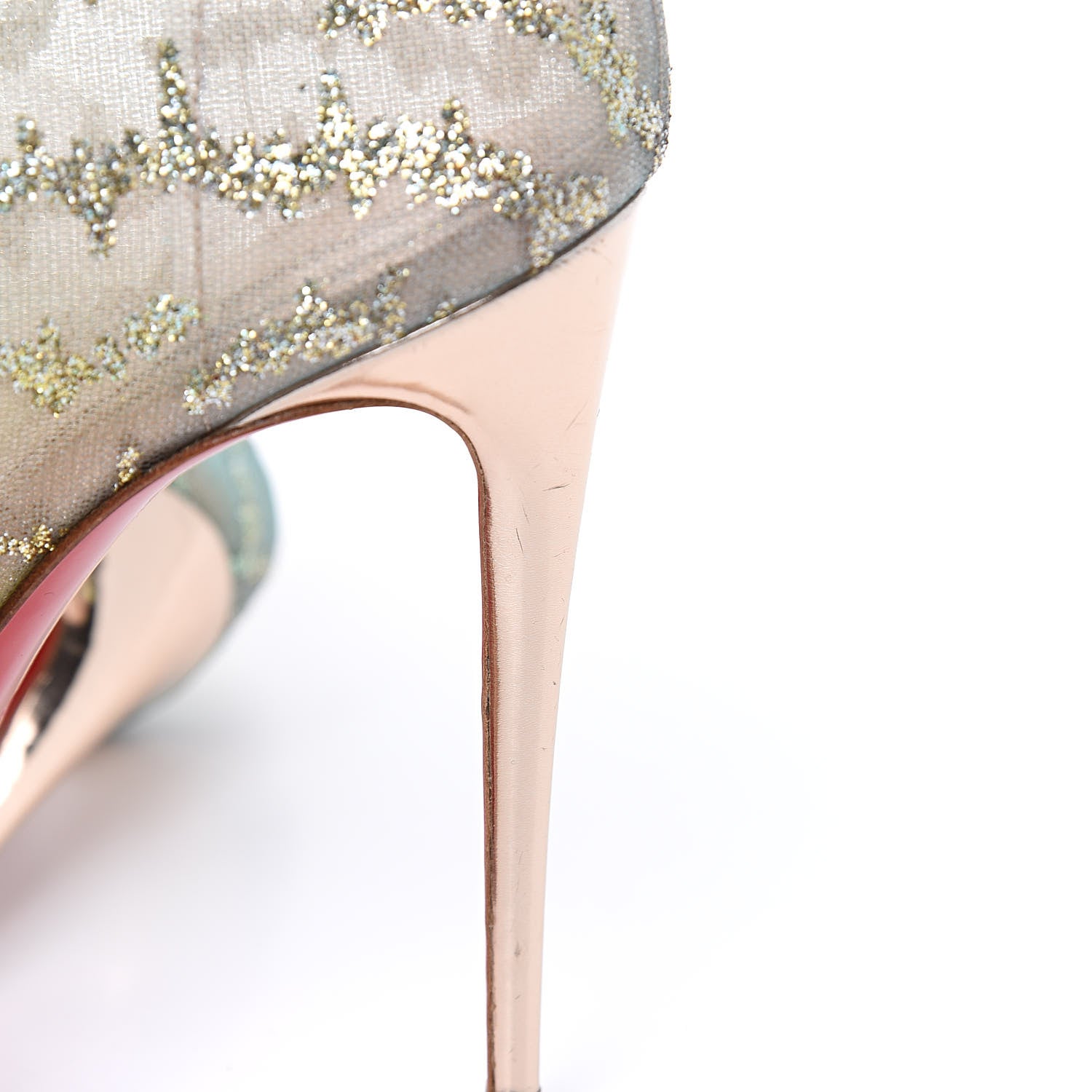 Christian Louboutin Rete Tulle Nancy Bootie 100 Ankle Boots 39.5 Multicolor Blush 8 of 10
