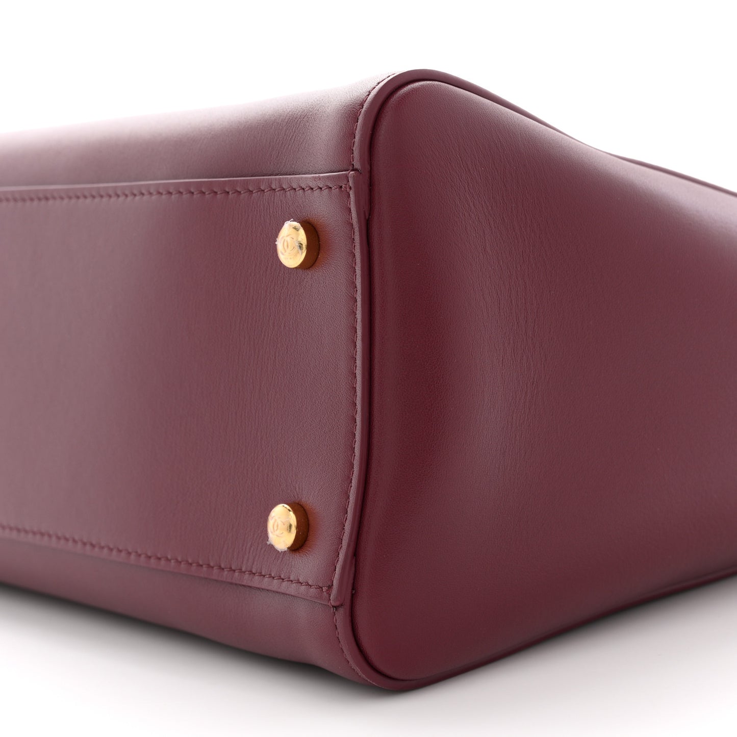 Calfskin Archetype Small Shopping Tote Dark Burgundy