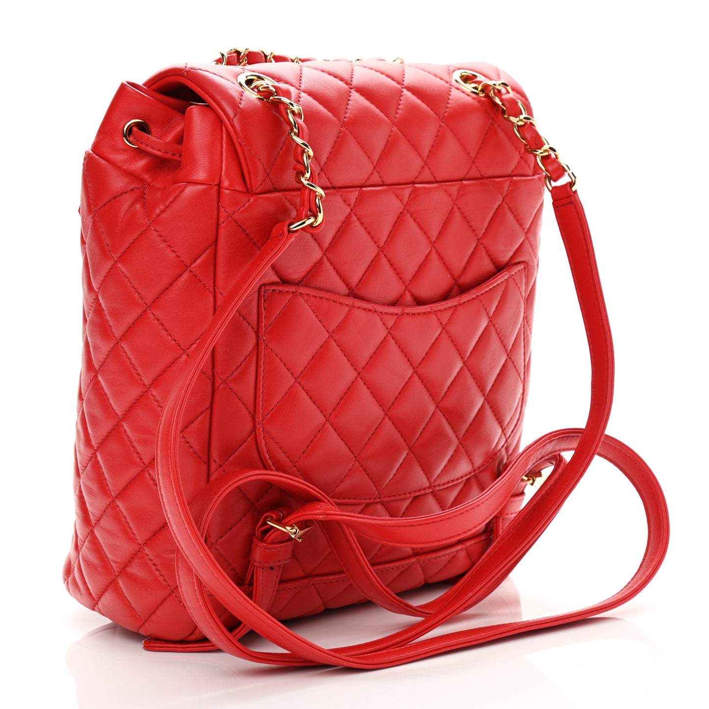 Lambskin Quilted Small Urban Spirit Backpack Red