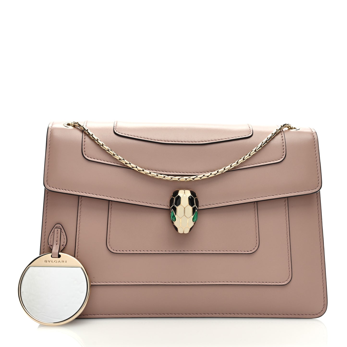 Calfskin Serpenti Forever Shoulder Bag Beige
