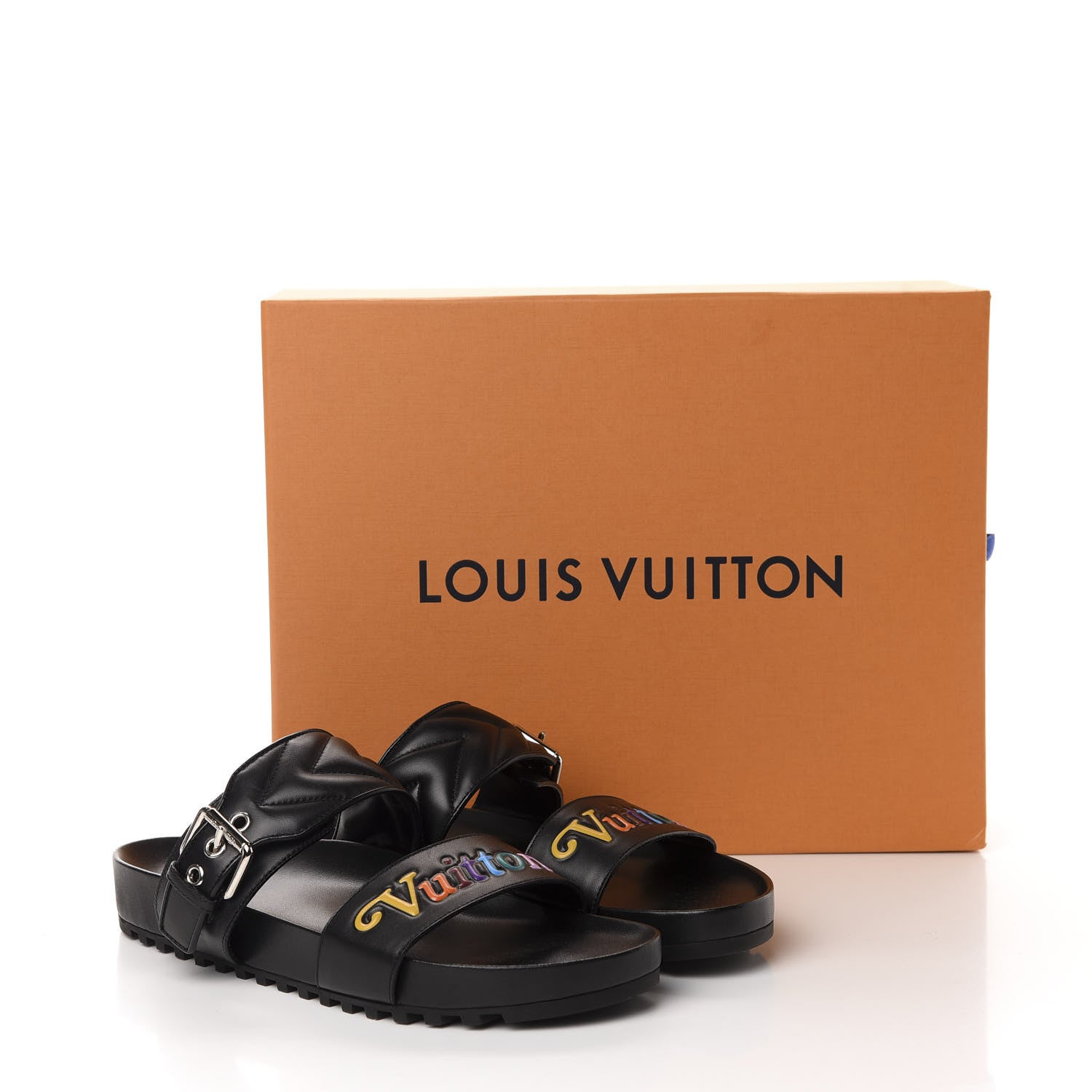 Louis Vuitton Calfskin New Wave Bom Dia Mule Sandals 41 Black 10 of 10