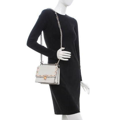 Fendi Vitello Liberty Scalloped Multi Studded Small Kan I Shoulder Bag White Ice Multicolor 2 of 12