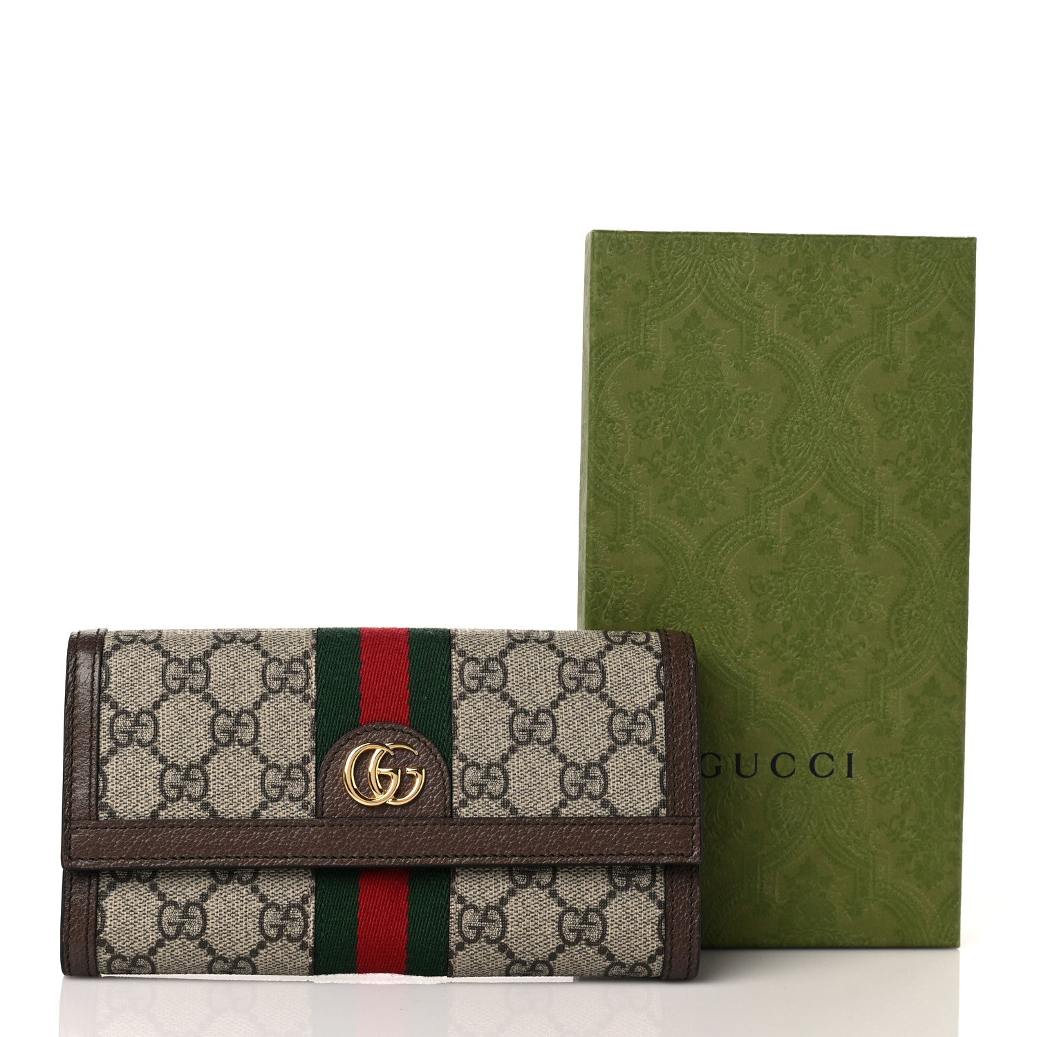 Gucci GG Supreme Monogram Web Ophidia Continental Wallet Brown 9 of 9