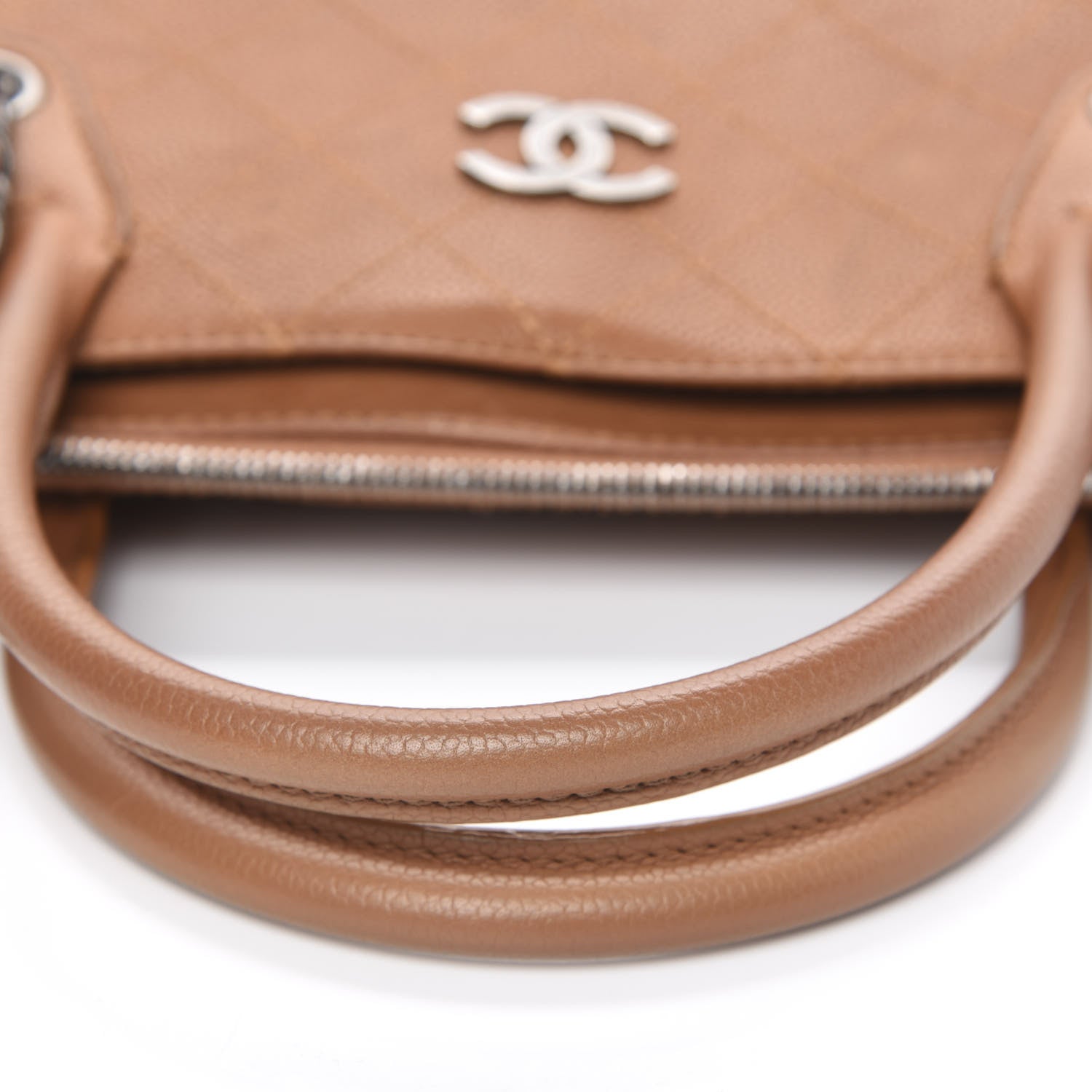 Chanel Grained Vegetal Calfskin Small Urban Shopping Tote Camel 12 of 15