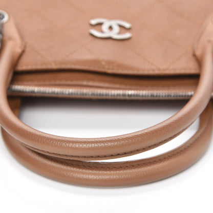 Chanel Grained Vegetal Calfskin Small Urban Shopping Tote Camel 12 of 15