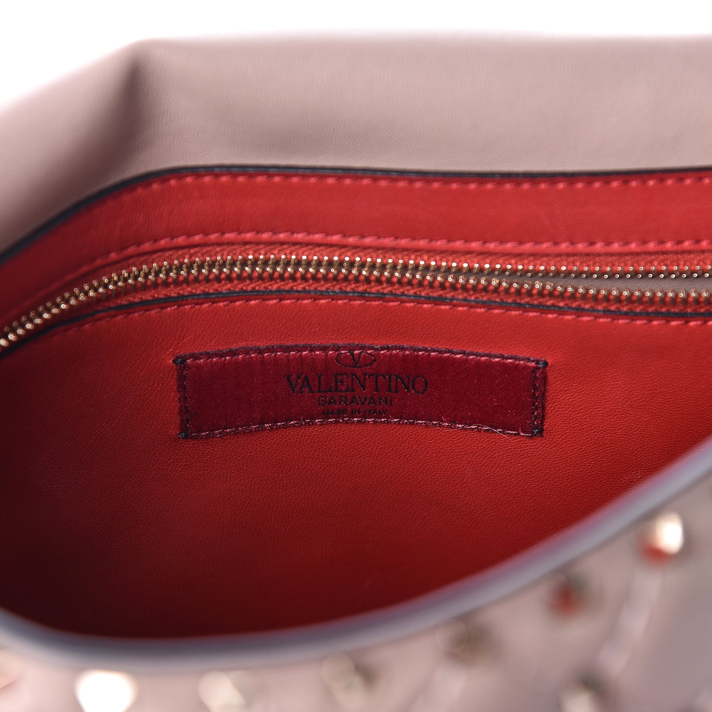 Nappa Large Rockstud Spike Shoulder Bag Poudre