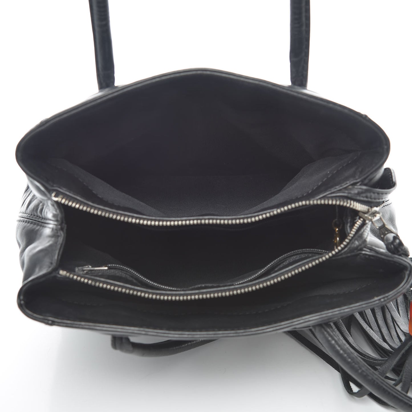 Lambskin Tassel Shoulder Bag Black