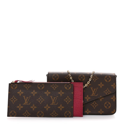 Louis Vuitton Monogram Pochette Felicie Chain Wallet Fuchsia 3 of 10