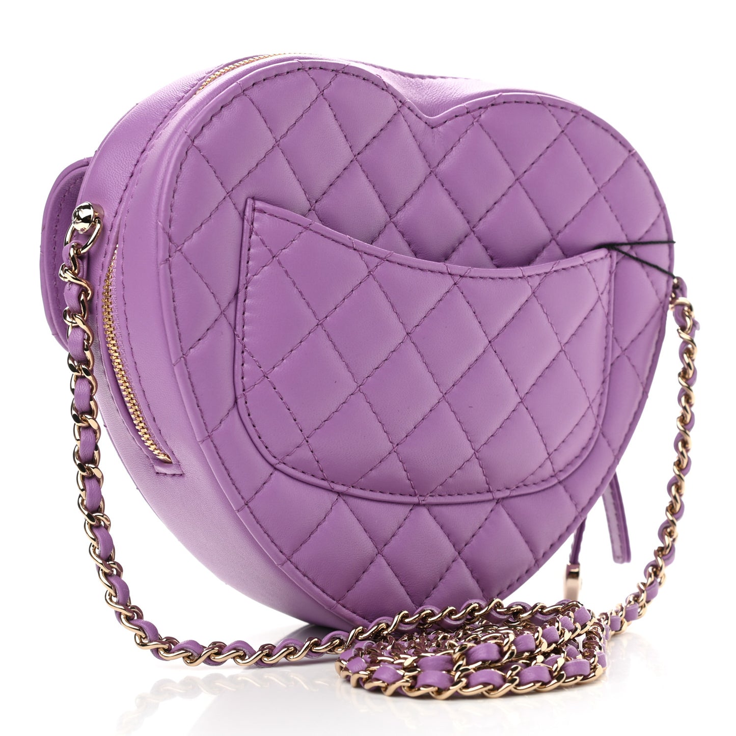 Lambskin Quilted CC In Love Heart Bag Purple