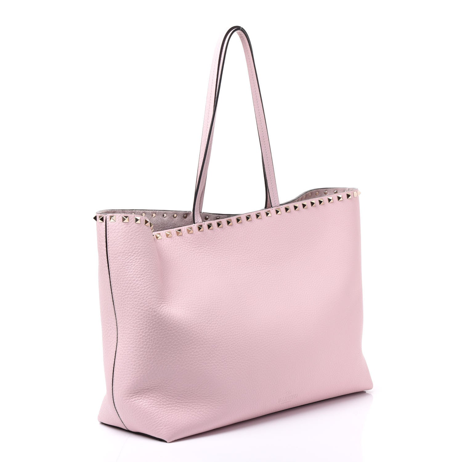 Valentino Garavani Grained Calfskin Rockstud Shoulder Tote Rose Quartz 2 of 8