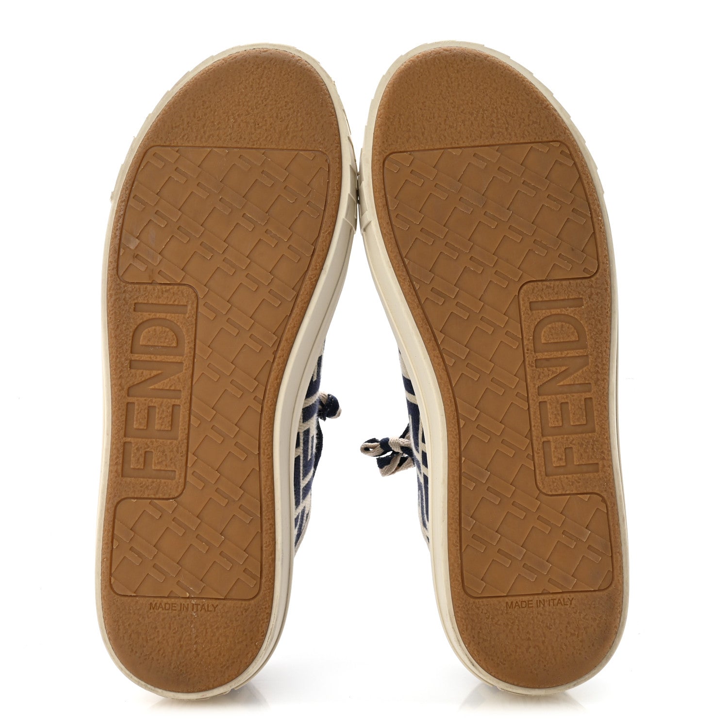 Fendi Woven Fabric FF Mens Domino Low Top Sneakers 41 Bei Midnight 6 of 10