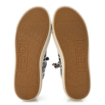 Fendi Woven Fabric FF Mens Domino Low Top Sneakers 41 Bei Midnight 6 of 10