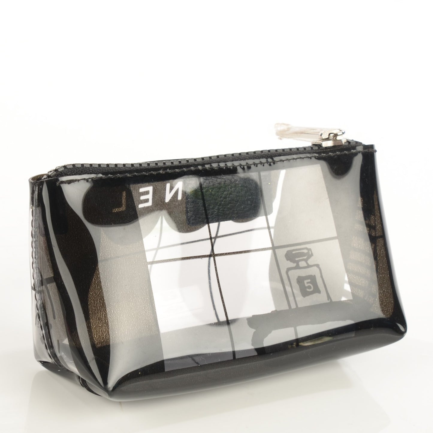 Vinyl Coco Window Cosmetic Pouch Black