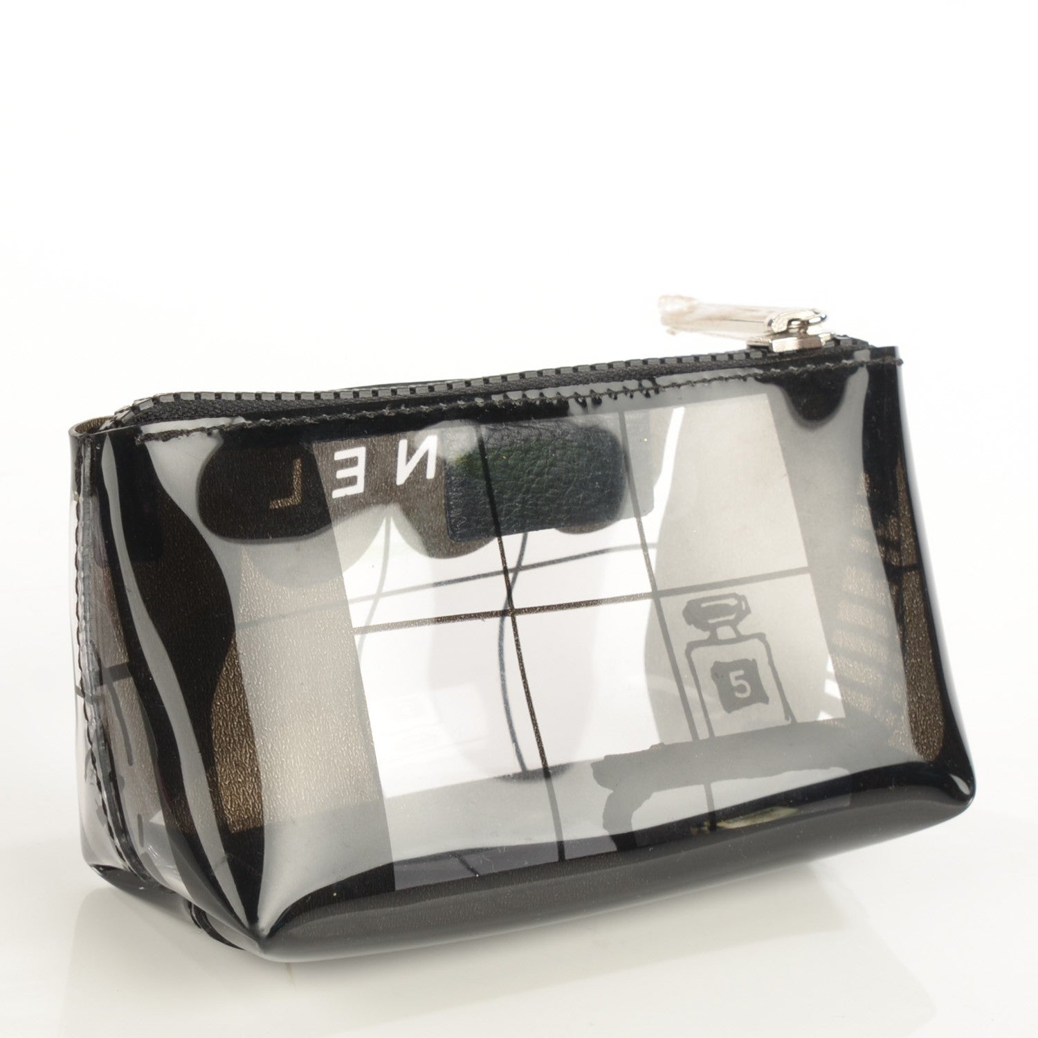 Chanel Vinyl Coco Window Cosmetic Pouch Black 3 of 7