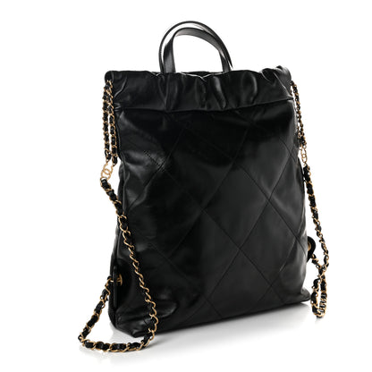 Chanel Shiny Calfskin Quilted Chanel 22 Backpack Black 2 of 9