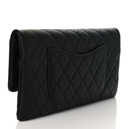 Chanel Caviar Quilted Flap Clutch Black 3 of 10