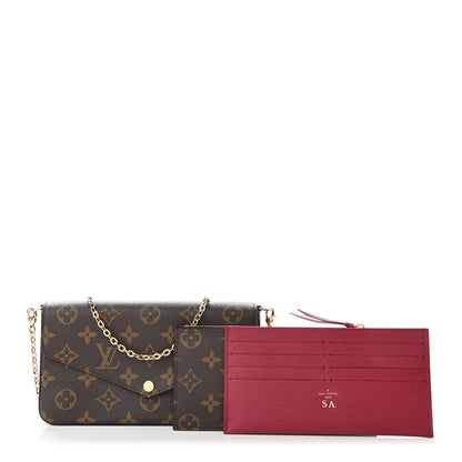Louis Vuitton Monogram Pochette Felicie Chain Wallet Fuchsia 1 of 11