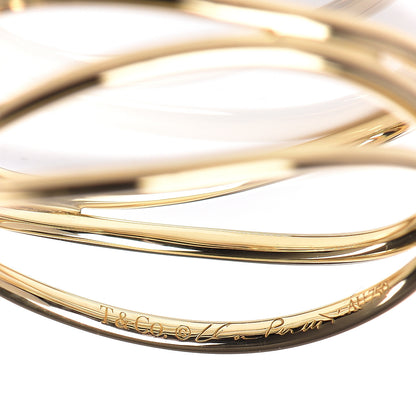 Tiffany 18K Yellow Gold Diamond Elsa Peretti 3 Row Wave Ring 51 5.75 6 of 7