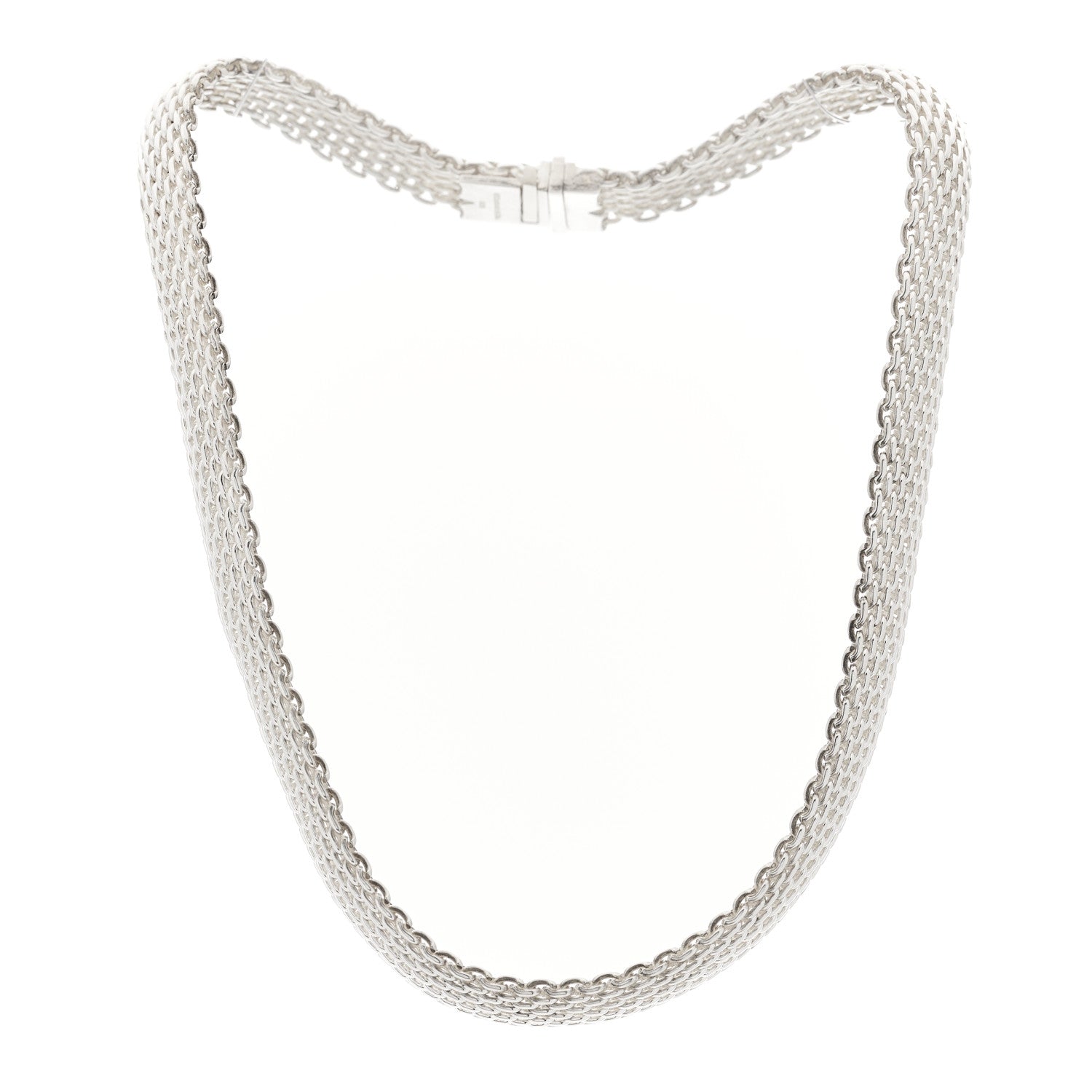 Tiffany Sterling Silver Somerset Mesh Necklace 3 of 5