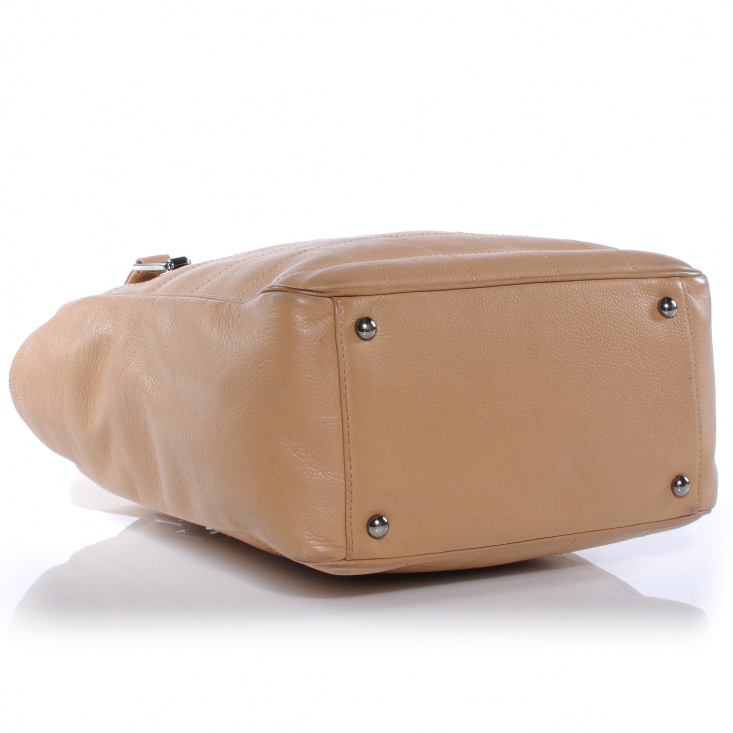 Caviar Square Stitched Bag Beige