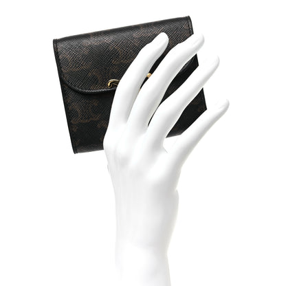 Celine Triomphe Canvas Small Triomphe Wallet Tan 2 of 12