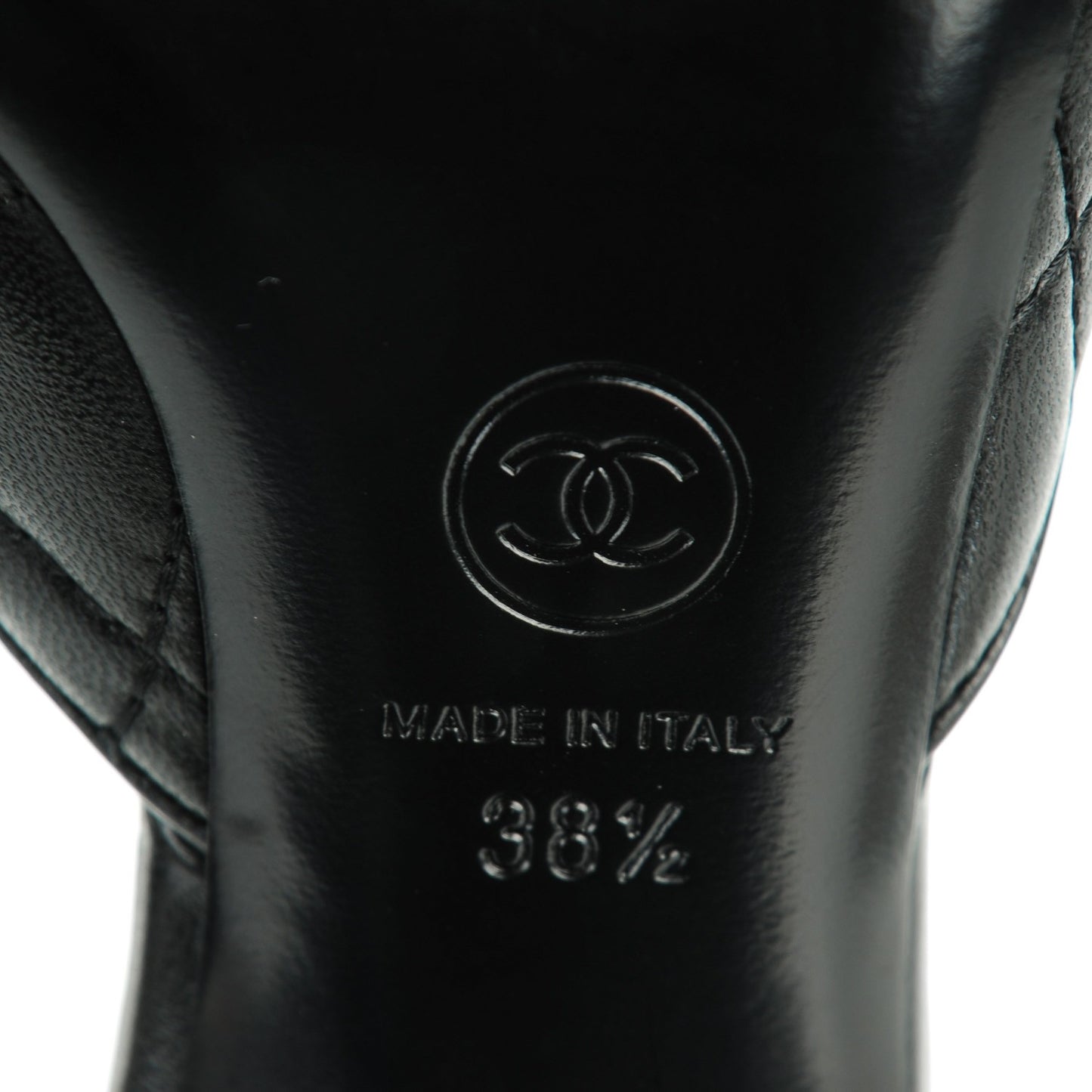 Lambskin Quilted CC Mules 38.5 Black
