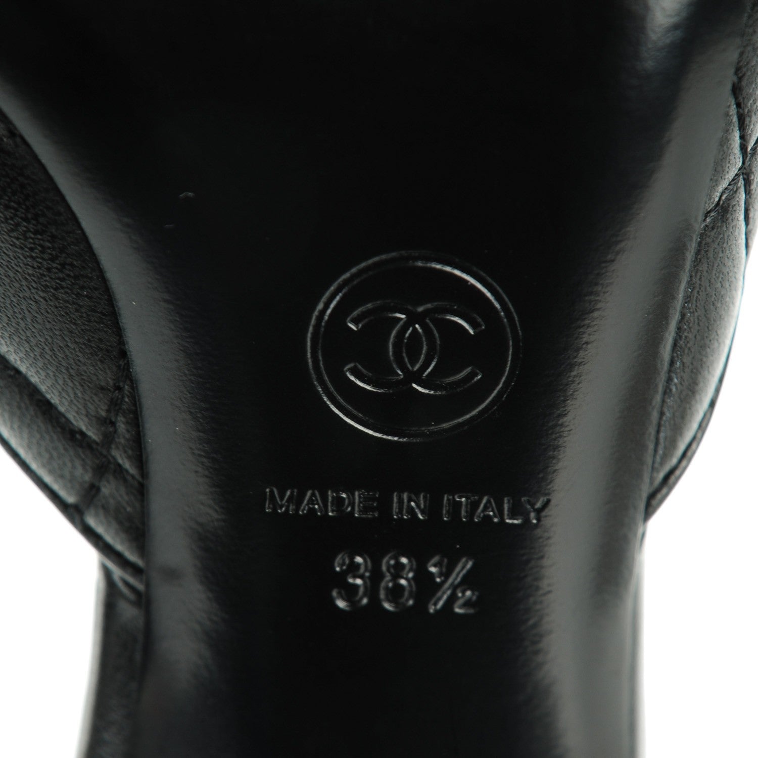 Chanel Lambskin Quilted CC Mules 38.5 Black 6 of 8