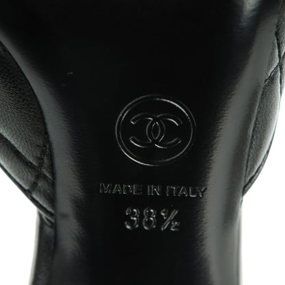 Chanel Lambskin Quilted CC Mules 38.5 Black 6 of 8