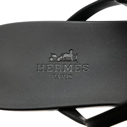 Hermes Rubber Womens Egerie Sandals 37 Black 8 of 8