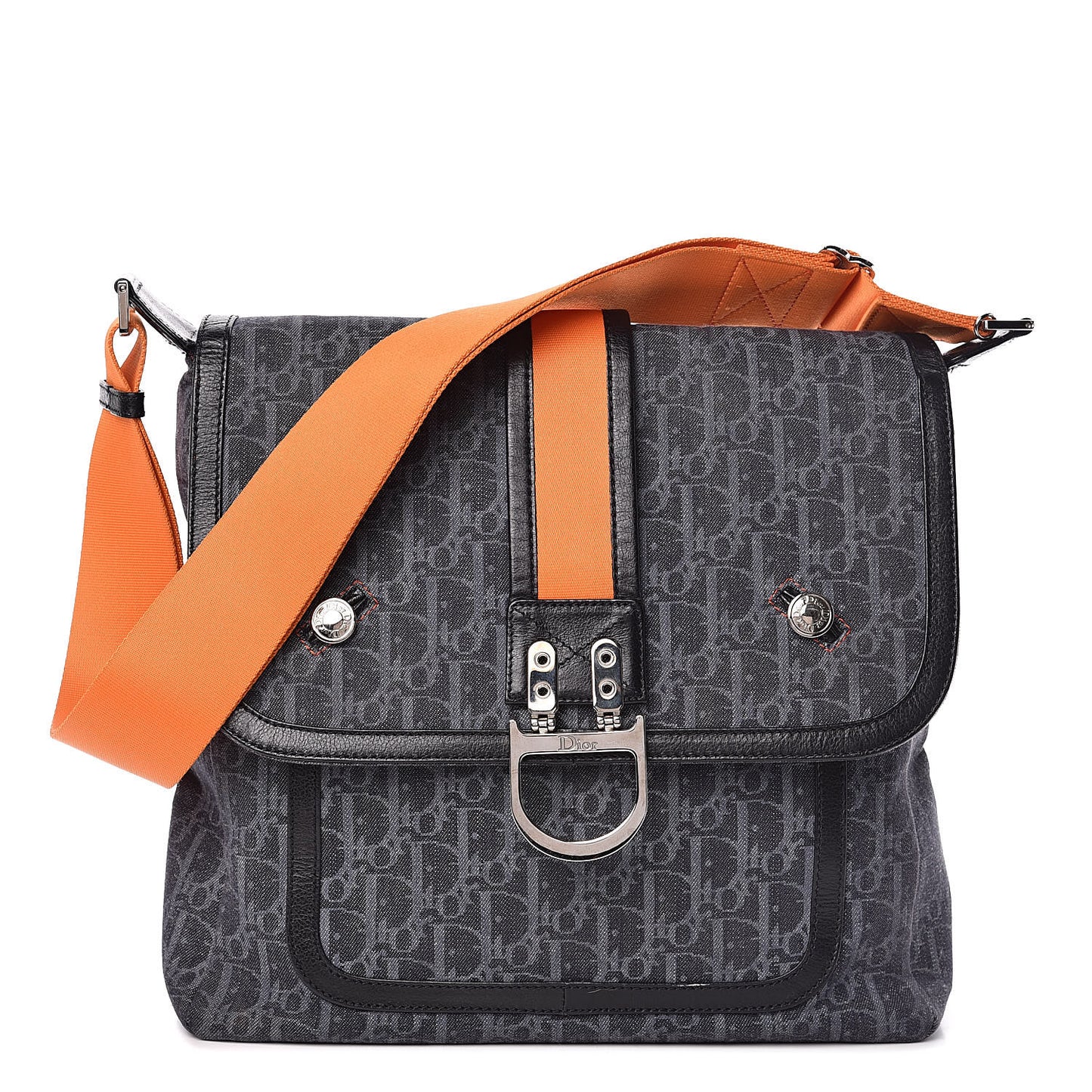 Denim Monogram Flight Messenger Bag Blue