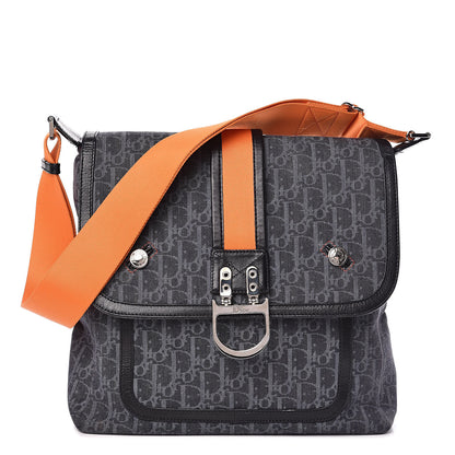 Christian Dior Denim Monogram Flight Messenger Bag Blue 1 of 9