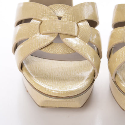 Saint Laurent Patent Textured Tribute 75 Platform Sandals 35.5 Corda 8 of 14
