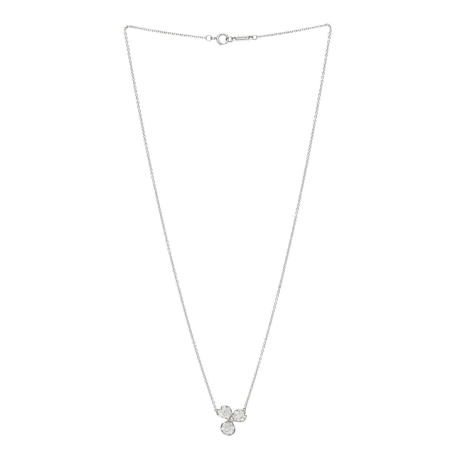 Tiffany Platinum Diamond Paper Flowers Pave Pendant Necklace 3 of 6