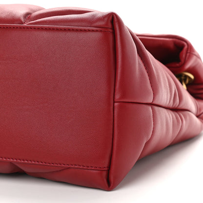 Saint Laurent Lambskin Quilted Medium Loulou Puffer Monogram Chain Satchel Opyum Red 8 of 8