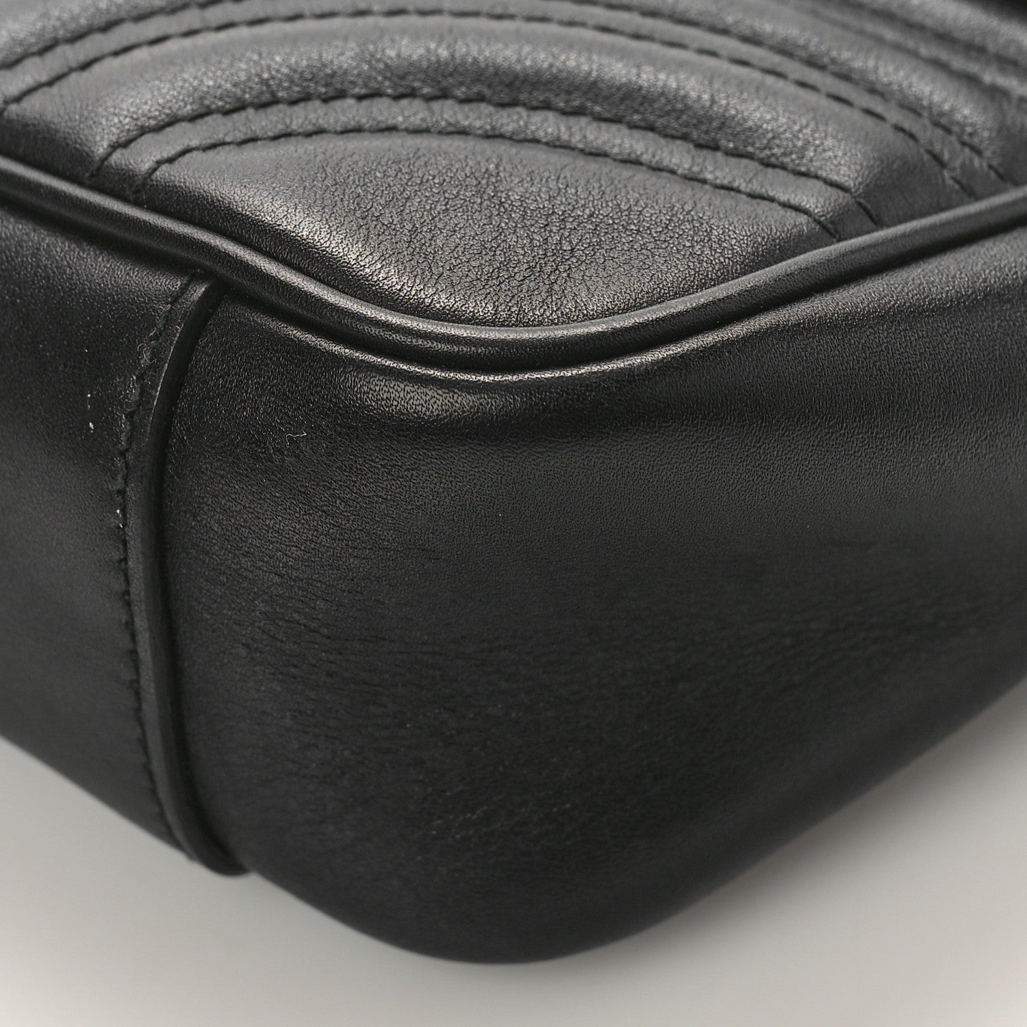 Gucci Calfskin Matelasse Small GG Marmont Shoulder Bag Black 9 of 10