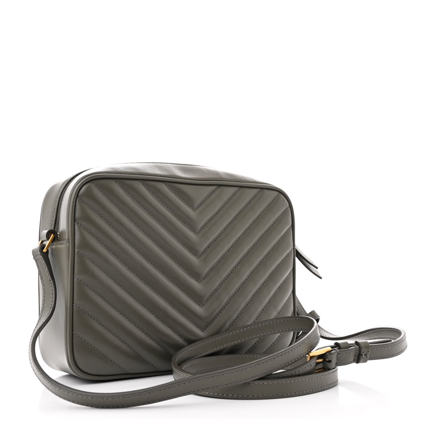 Saint Laurent Calfskin Matelasse Monogram Lou Camera Bag Greyish Brown 3 of 11