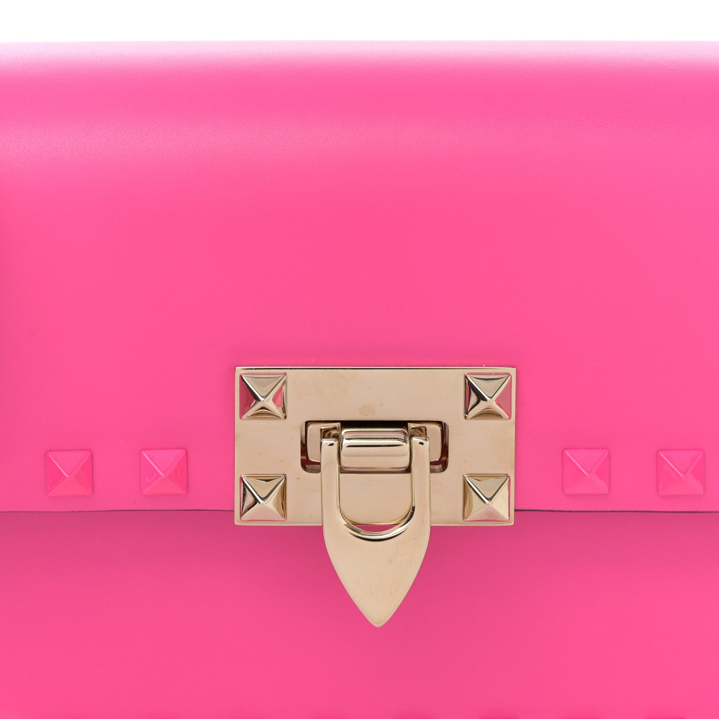 Smooth Calfskin Enamel Tonal Small Rockstud23 Shoulder Bag Pink PP