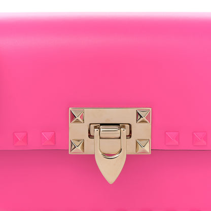 Valentino Garavani Smooth Calfskin Enamel Tonal Small Rockstud23 Shoulder Bag Pink PP 7 of 9