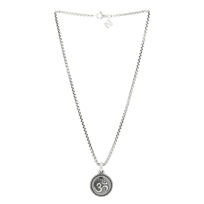 David Yurman Sterling Silver Diamond Om Amulet Charm Necklace 3 of 7